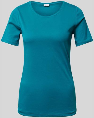 s.Oliver RED LABEL T-Shirt mit Rundhalsausschnitt Modell 'Basic' - Blau