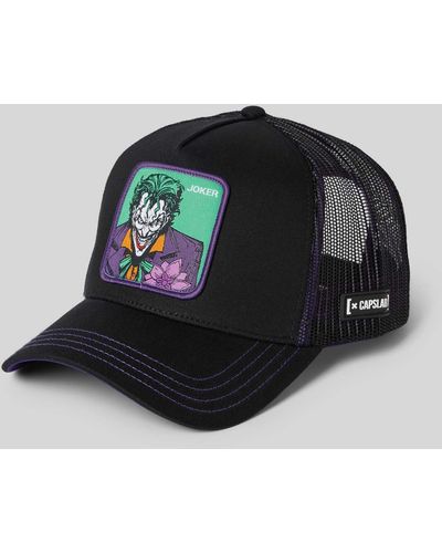 Capslab Trucker Cap mit Motiv-Badge Modell 'Joker' - Schwarz