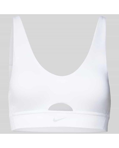 Nike Bustier mit elastischem Label-Bund - Weiß