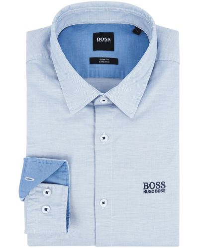 BOSS Slim Fit Vrijetijdsoverhemd Van Oxford - Blauw