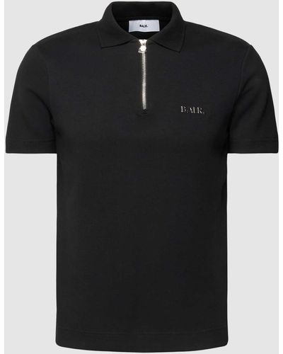 BALR Regular Fit Poloshirt mit Reißverschluss - Schwarz