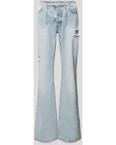 The Mannei Flared Fit Jeans im Destroyed-Look - Blau