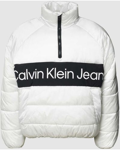 Calvin Klein Parka Met Labelprint - Grijs