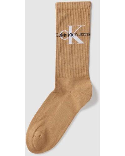 Calvin Klein Socken mit Label-Print Modell 'SOCK' - Weiß