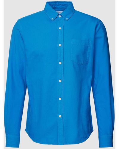 COLORFUL STANDARD Freizeithemd mit Button-Down-Kragen - Blau