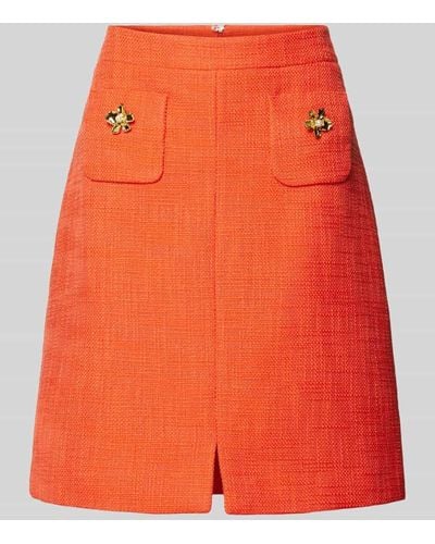 Marc Cain Knielanger Rock mit aufgesetzten Taschen - Orange