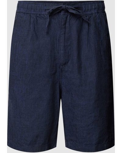 Knowledge Cotton Shorts mit Gesäßtaschen - Blau