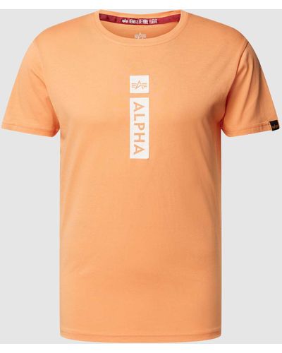 Alpha Industries T-shirt Met Labelprint - Oranje