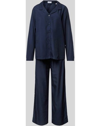 Seidensticker Pyjama Met Knoopsluiting - Blauw