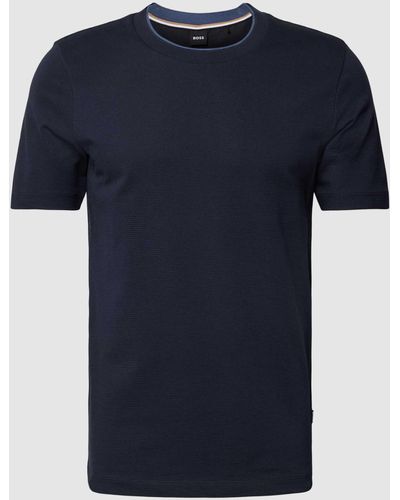 BOSS T-Shirt mit Label-Detail Modell 'Tessler' - Blau