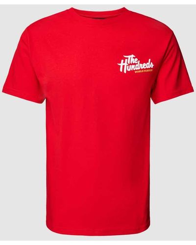 The Hundreds T-Shirt mit Label-Print Modell 'WORLD FAMOUS' - Rot