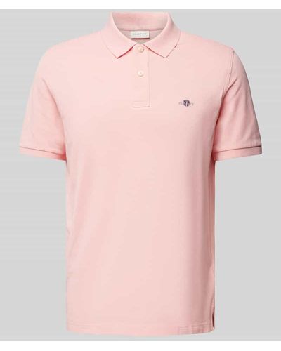 GANT Regular Fit Poloshirt mit Label-Stitching Modell 'SHIELD' - Pink