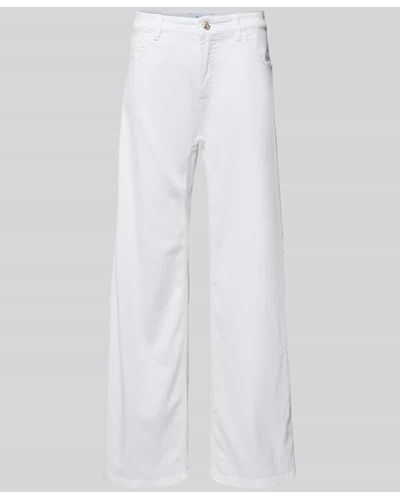 Cambio Flared Jeans mit verkürztem Schnitt Modell 'PALLAZZO' - Weiß