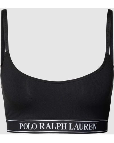 Polo Ralph Lauren Bralette Met Elastische Band Met Logo - Zwart