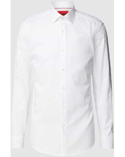 HUGO Slim Fit Business-Hemd mit Kentkragen Modell 'Kenno' - Weiß