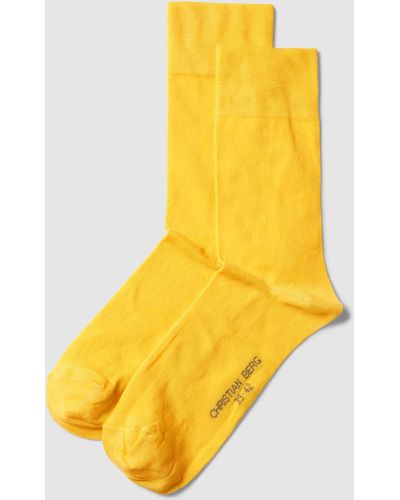 Christian Berg Men Socken im unifarbenen Design - Gelb