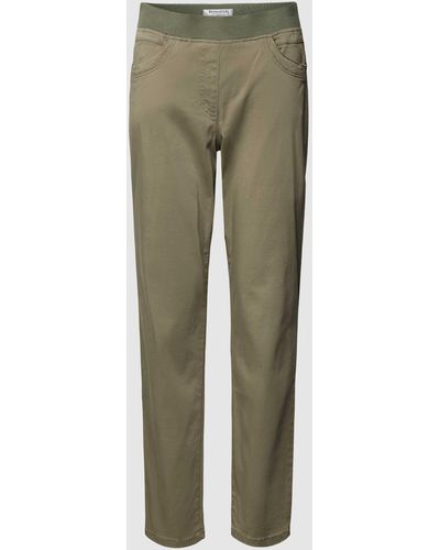 RAPHAELA by BRAX Slim Fit Broek Met Elastische Band - Groen