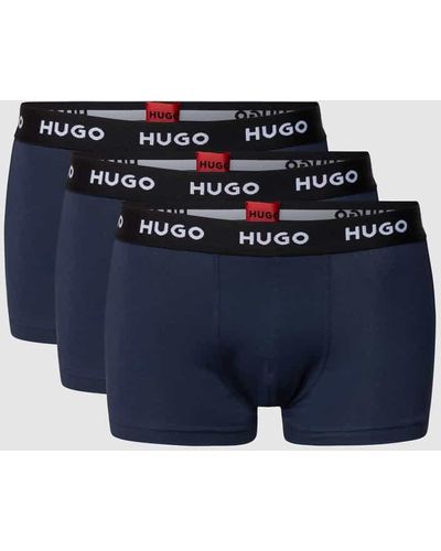 HUGO Trunks mit Label-Details im 3er-Pack - Blau