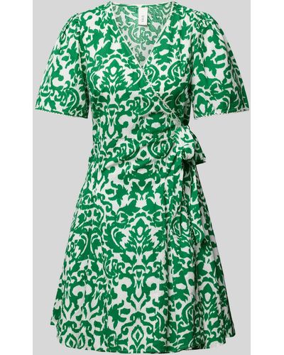 Y.A.S Knielanges Kleid mit Allover-Muster Modell 'GREENA' - Grün