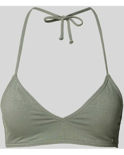 Roxy Bikini-Oberteil mit Neckholder Modell 'SHINY WAVE' - Grau