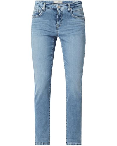 Cambio Jeans Met Stretch En Rechte Pasvorm - Blauw