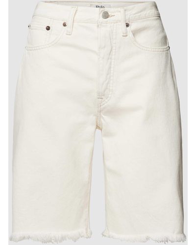 Polo Ralph Lauren Jeansshorts mit ausgefranstem Saum - Weiß