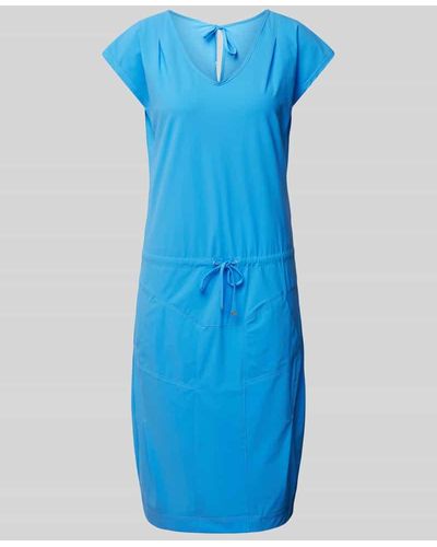 RAFFAELLO ROSSI Knielanges Kleid mit Schnürrung Modell 'GIRA' - Blau