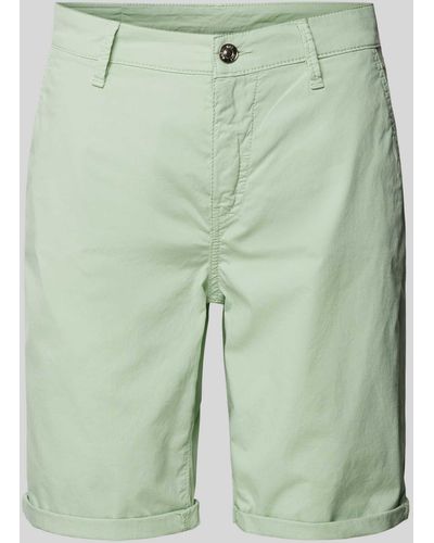 M·a·c Regular Fit Chino-Shorts mit Gürtelschlaufen - Grün