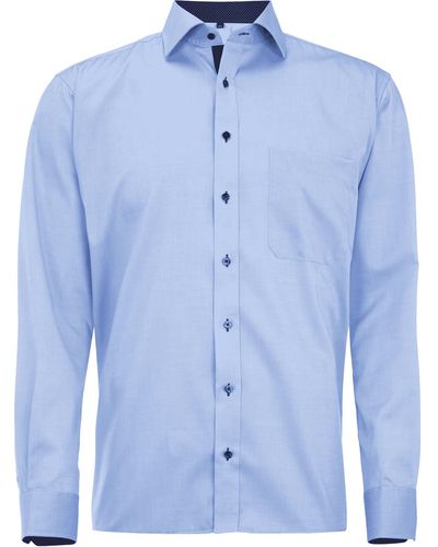 Eterna Comfort Fit Zakelijk Overhemd Van Oxford - Blauw