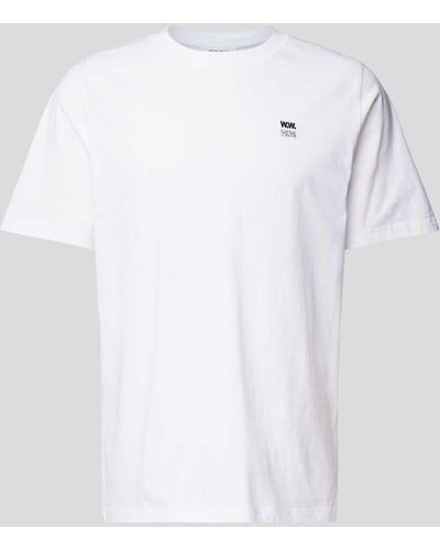 WOOD WOOD T-Shirt mit Label-Stitching - Weiß