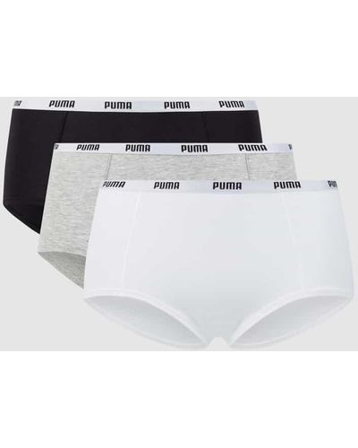 PUMA Panty mit Stretch-Anteil im 3er-Pack - Weiß