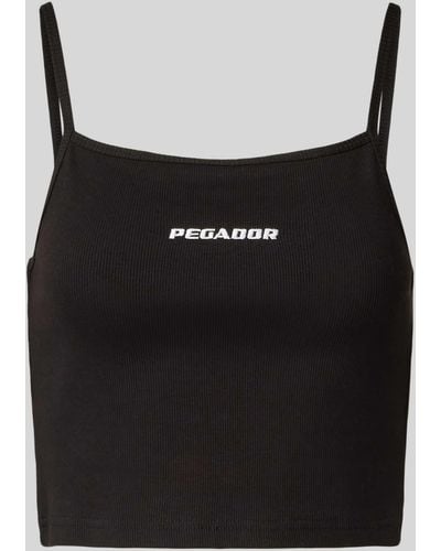 PEGADOR Crop Top mit Label-Stitching Modell 'TESSA' - Schwarz