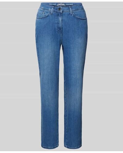 RAPHAELA by BRAX Straight Leg Jeans im 5-Pocket-Design Modell 'PATTI STRAIGHT' - Blau