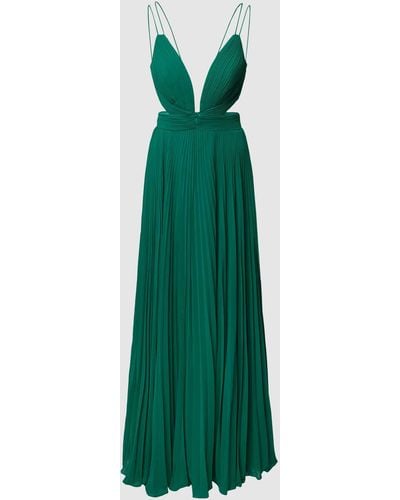 Luxuar Abendkleid mit Plisseefalten - Grün