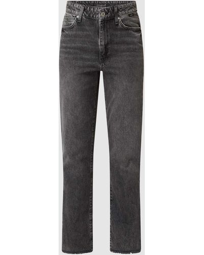 Mavi Straight Fit Cropped Jeans Van Katoen - Grijs