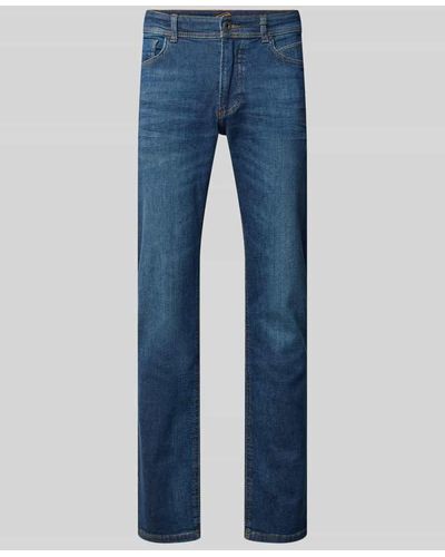 Camel Active Regular Fit Jeans im 5-Pocket-Design Modell 'HOUSTON' - Blau