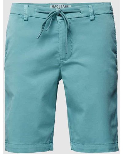 M·a·c Regular Fit Shorts mit Tunnelzug - Blau