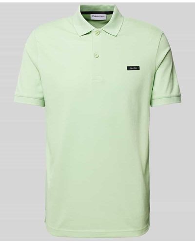 Calvin Klein Slim Fit Poloshirt in unifarbenem Design - Grün
