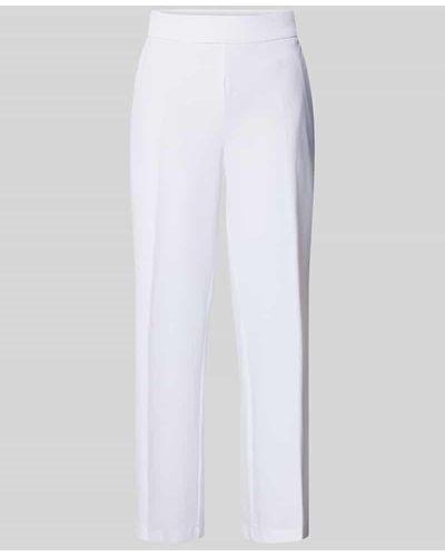 Cambio Regular Fit Stoffhose mit verkürztem Schnitt Modell 'CAMERON' - Weiß