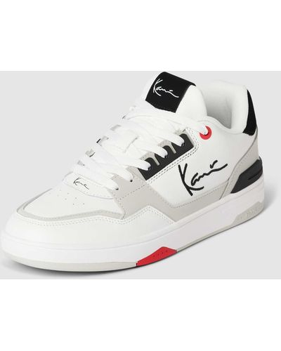 Karlkani Sneakers Met Labelstitching - Wit