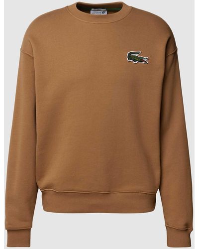 Lacoste Sweatshirt Met Labelstitching - Bruin