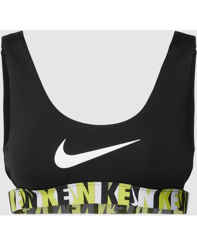 Nike Bikini-Oberteil mit Label-Print - Schwarz