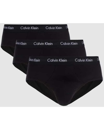 Calvin Klein Slips aus Baumwoll-Mix im 3er-Pack - Schwarz