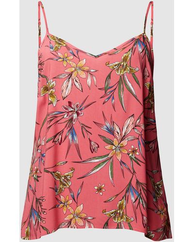 Only Carmakoma Plus Size Top Met All-over Bloemenmotief - Rood