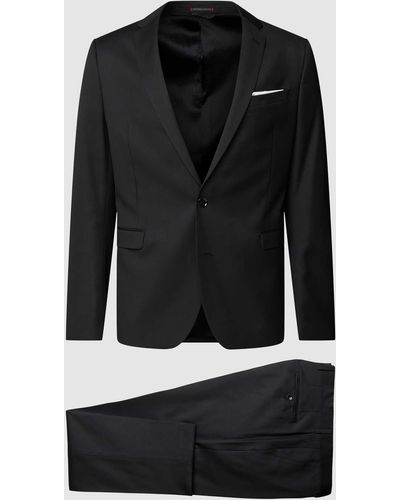 Cinque Anzug aus Schurwolle mit Bügelfalten Modell 'Melotti' - Schwarz