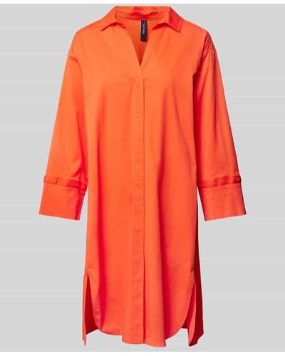 Marc Cain Knielanges Kleid mit Umlegekragen - Orange