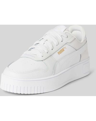 PUMA Sneaker mit Plateau-Sohle Modell 'Carina' - Weiß