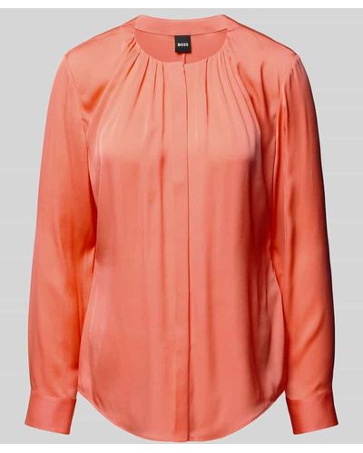 BOSS Blusenshirt mit Rundhalsausschnitt Modell 'Banorah' - Orange