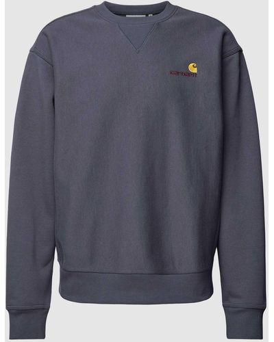 Carhartt Sweatshirt mit Label-Stitching - Blau