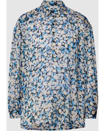 Jake*s Bluse mit floralem Muster - Blau